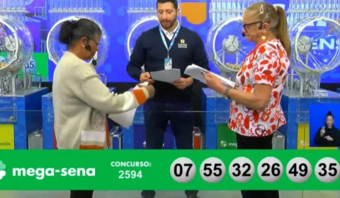 VÍDEO: confira números sorteados da Mega-Sena 2594 neste sábado (20)