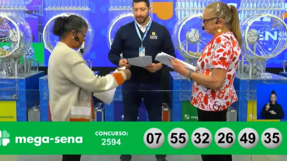 VÍDEO: confira números sorteados da Mega-Sena 2594 neste sábado (20)
