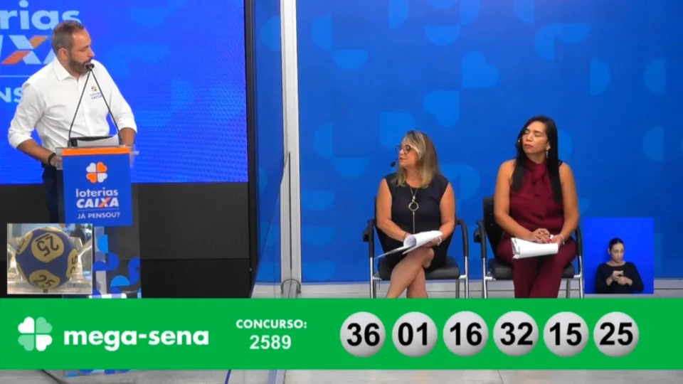VÍDEO: confira números sorteados da Mega-Sena 2589 neste sábado (6)