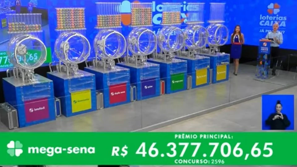 VÍDEO: confira números sorteados da Mega-Sena 2596 neste sábado, 27