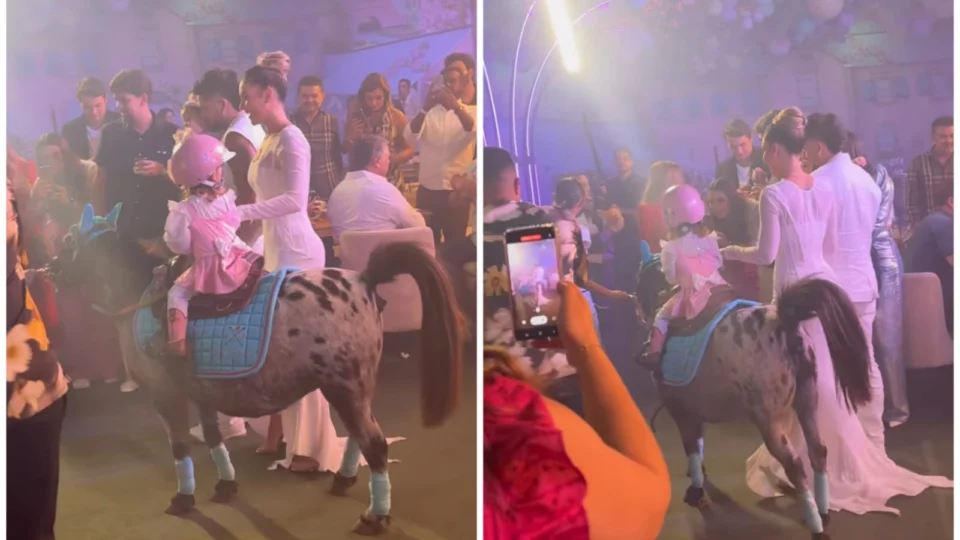 VÍDEO: pônei defeca em ‘entrada triunfal’ de filha de Virginia em aniversário