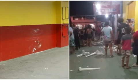 VÍDEO: 10 pessoas são atropeladas por carro em calçada de lanchonete de Manaus