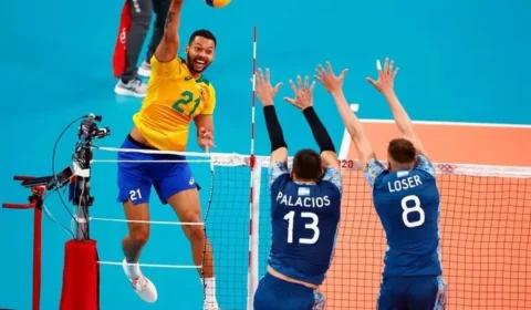 Brasil e Argentina disputam partida de vôlei masculino nesta quinta-feira, 8