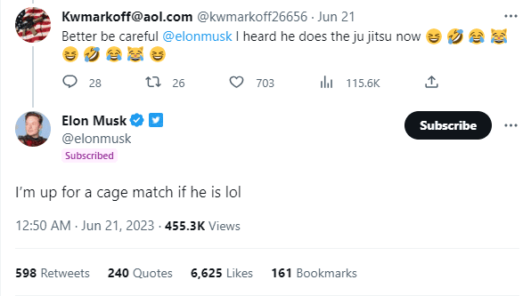 Elon Musk e Mark Zuckerberg são bilionários - Foto:Reprodução\@elonmusk @kwmarkoff26656