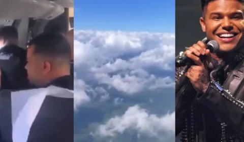 VÍDEO: porta de avião com banda do cantor Tierry abre durante voo