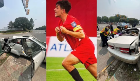 Jogador brasileiro sobrevive a grave acidente de carro nos EUA