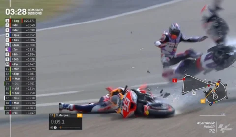 MotoGP: acidente em treino deixa moto quedara em duas partes; confira vídeo