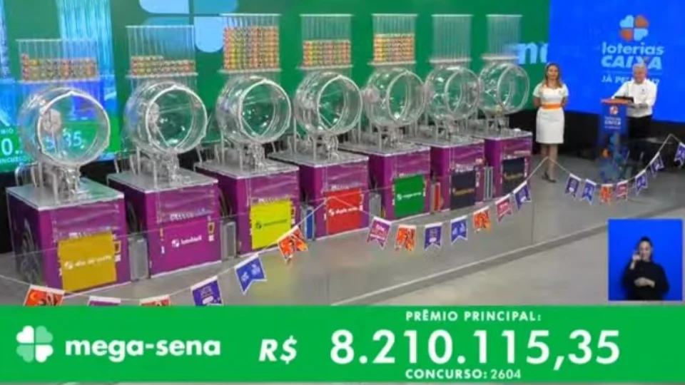 VÍDEO: confira números sorteados da Mega-Sena 2604 neste sábado, 24