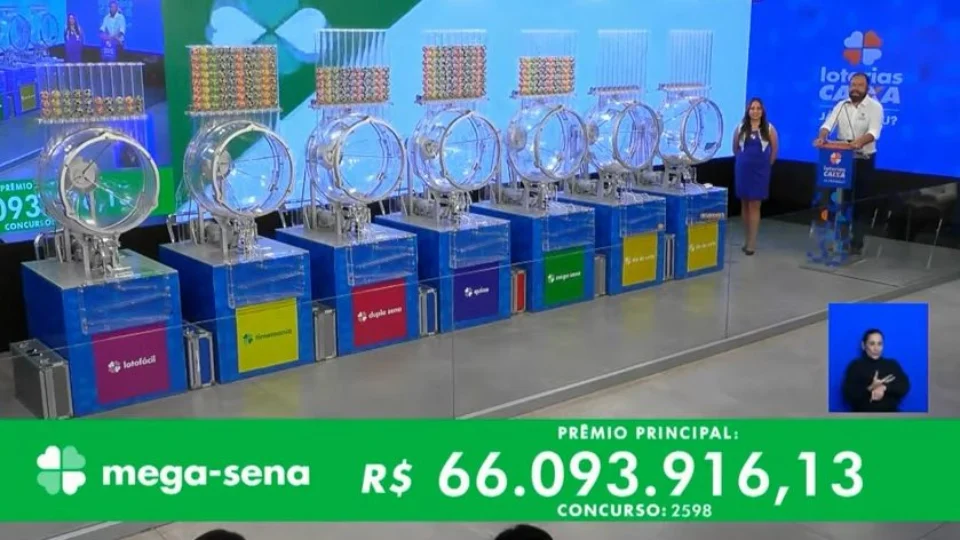 VÍDEO: confira números sorteados da Mega-Sena 2598 neste sábado, 3