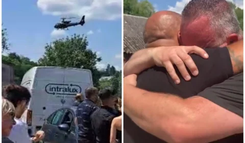 VÍDEO: belga finge própria morte e aparece no funeral dentro de helicóptero