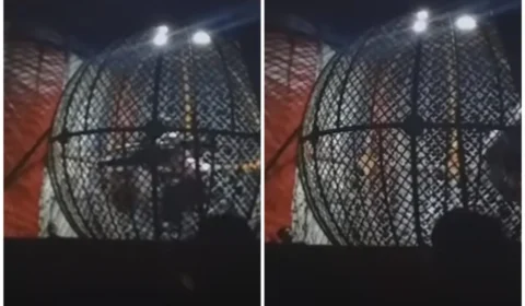 VÍDEO: colisão no ‘Globo da Morte’ deixa feridos em circo no interior do RJ