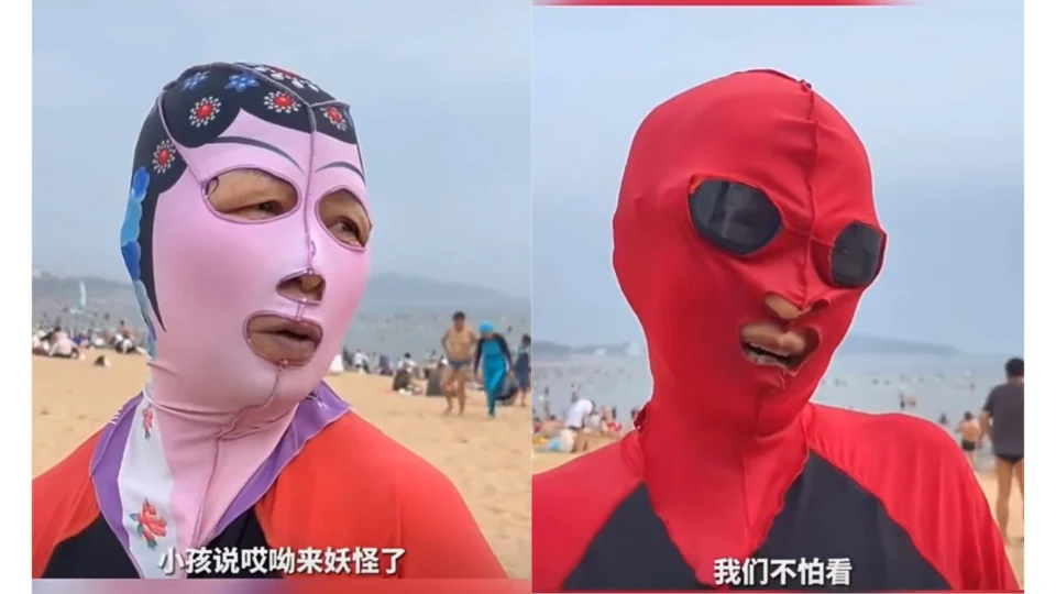 ‘Facekinis’: veja como os chineses estão se protegendo no verão