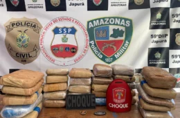 Dupla é presa com 32 kg de drogas no aeroporto de Japurá-AM