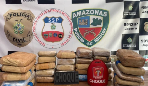 Dupla é presa com 32 kg de drogas no aeroporto de Japurá-AM