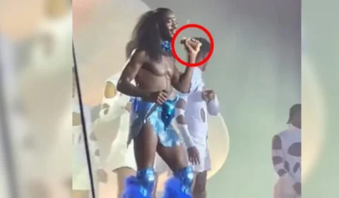 Rapper Lil Nas X é atingido por brinquedo sexual em show; veja