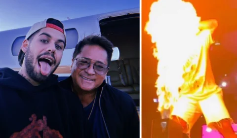 VÍDEO: rosto de Zé Felipe é atingido por fogo durante apresentação no Pará