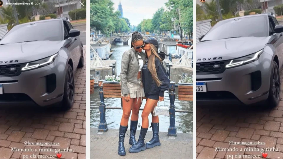 ‘Acordei com carro novo’, diz esposa de Ludmilla surpresa com presente