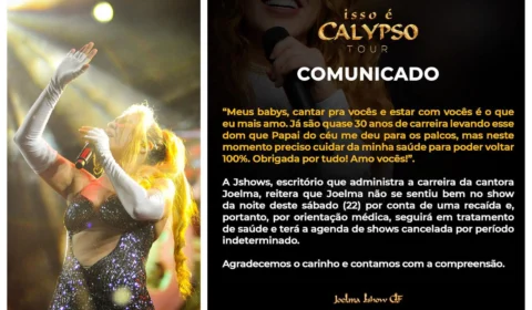 Cantora Joelma passa mal e anuncia pausa na carreira; shows estão cancelados