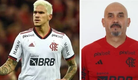 Pedro, atacante do Flamengo, leva soco na cara do preparador físico de Sampaoli