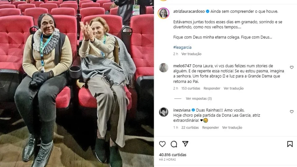 Atriz Laura Cardoso homenageia Léa Garcia: ‘Minha eterna colega’