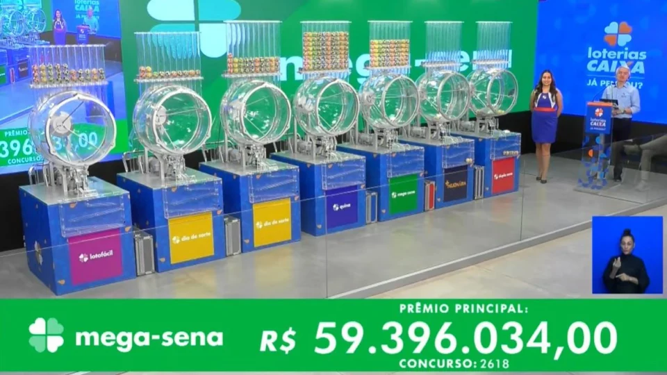 VÍDEO: confira números sorteados na Mega-Sena 2618 neste sábado, 5