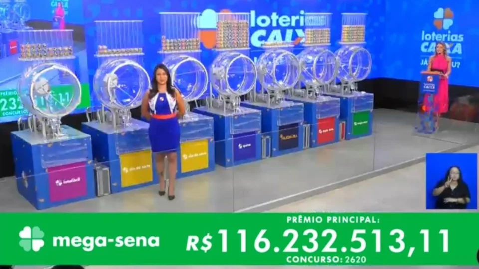 VÍDEO: confira números sorteados na Mega-Sena 2620 neste sábado, 12