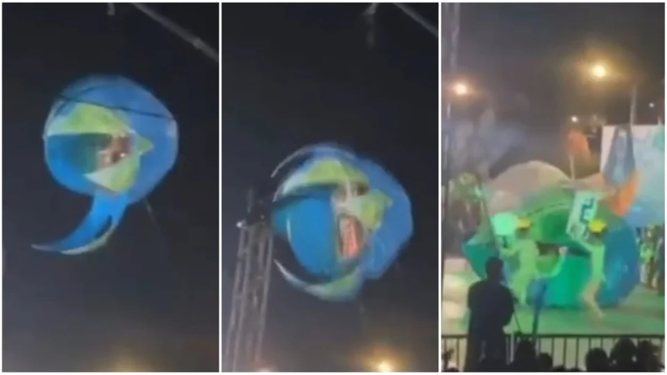 VÍDEO: alegoria despenca com ‘cunhã poranga’ durante festival de Humaitá-AM