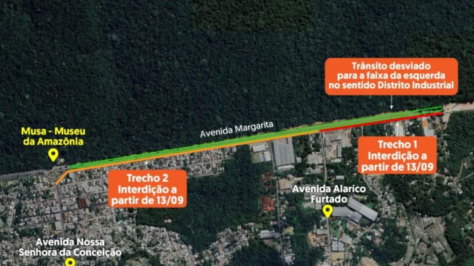 Trecho da avenida Margarita é interditado para troca de adutoras em Manaus