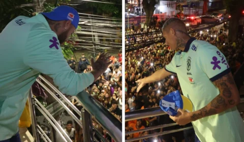 Jogadores da Seleção Brasileira recebem carinho da torcida em Belém-PA