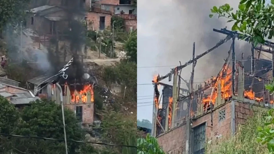 VÍDEO: incêndio destrói casa e deixa família sem nada em Manaus