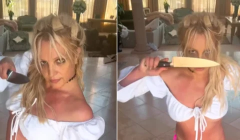 Polícia visita casa de Britney Spears após vídeo com facas viralizar