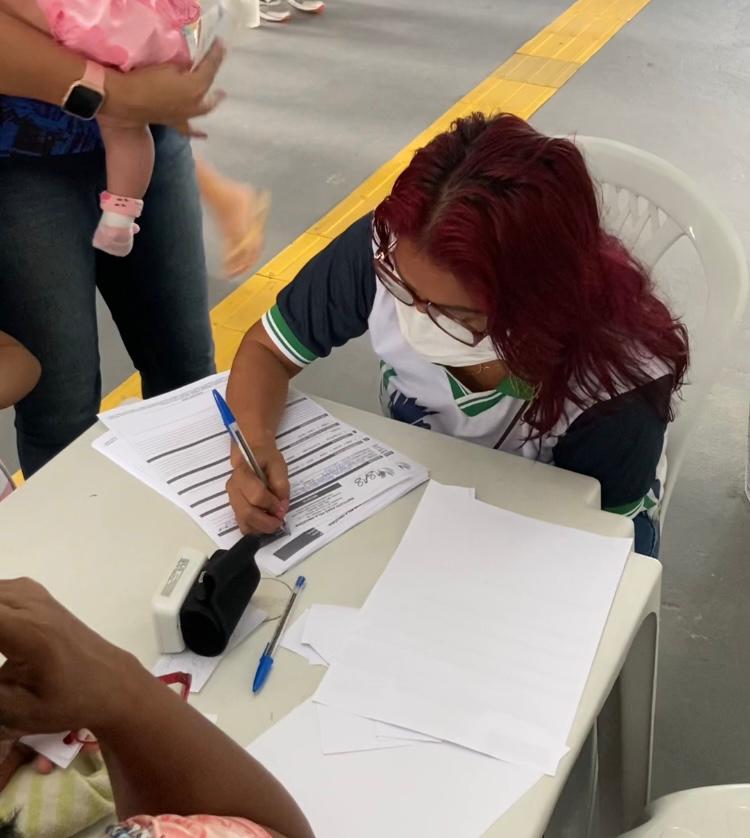 Triagem para atendimento com os médicos pela Asas pela Amazônia - Foto: Andrezza Souza/ GNC