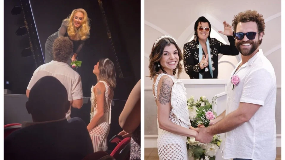 VÍDEO: Adele vira ‘madrinha’ de casal brasileiro após pegar buquê nos EUA