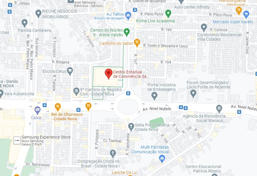 Centro de Convivência da Família Padre Vignola, na Zona Norte de Manaus, fica próximo à avenida Noel Nutels, Cidade Nova - Foto: Reprodução/Google Maps