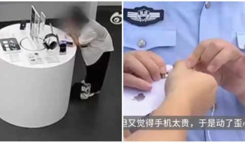 VÍDEO: mulher rói cabo de segurança para furtar iPhone 14 em loja na China