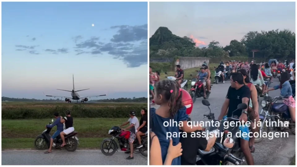 VÍDEO: decolagem de avião vira atração entre moradores de Tabatinga-AM; veja