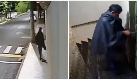 VÍDEO: homem usa disfarce de ‘saco de lixo’ para furtar condomínios em MG