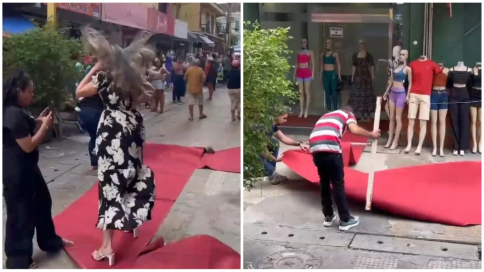 VÍDEO: loja de Manaus viraliza com desfile ‘atrapalhado’ por ventania; veja