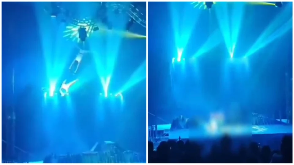 VÍDEO: trapezistas despencam de 4 metros durante apresentação em SC