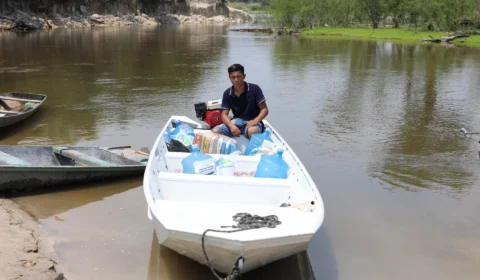 Seca no AM: famílias do ramal Frederico Veigas recebem doações na BR-174