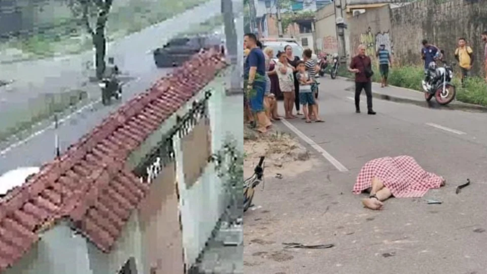VÍDEO: veja o momento que motociclista morre ao colidir com veículo em Manaus