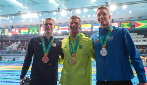 Brasil ganha 2 ouros e fecha 1º dia da natação no Pan com 6 medalhas