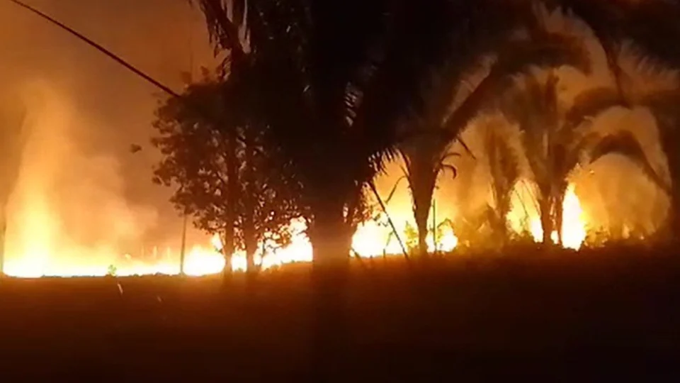 VÍDEO: incêndio invade zona rural de Manaquiri-AM