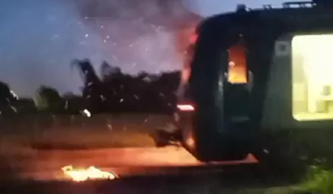 VÍDEO: trem da SuperVia é incendiado após morte de miliciano no Rio