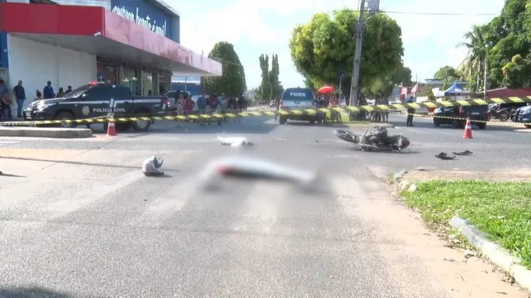 Mãe e filho foram vítimas de acidente de trânsito no bairro São Vicente, zona Sul de Boa Vista – Foto; Reprodução/TV Norte Boa Vista