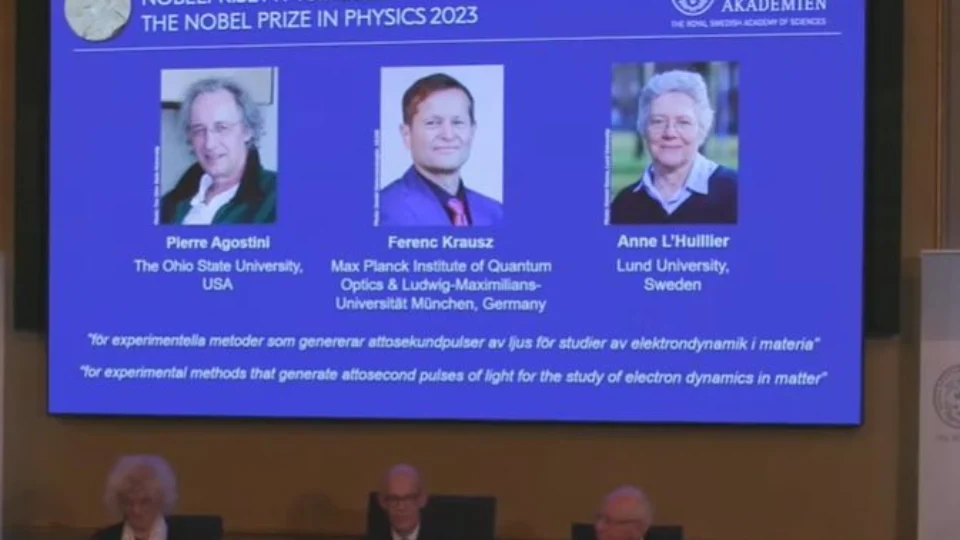 Nobel de Física premia trio que decifrou movimentos dos elétrons em segundos