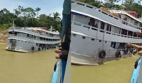 VÍDEO: embarcação colide com pedras e assusta passageiros no AM