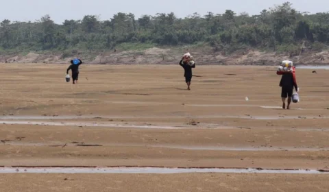 Rio Amazonas registra 90 cm e tem seca histórica em Itacoatiara-AM