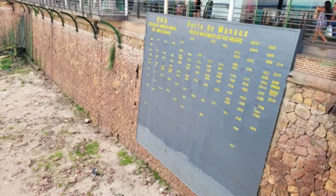 Seca histórica: Rio Negro segue descendo e registra nível em 12,73 m no AM