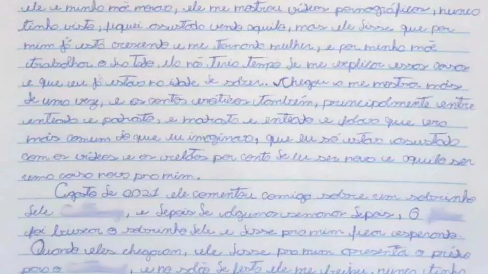 Em carta, adolescente diz que era abusada e obrigada a usar anabolizante em SP